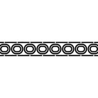 Geometric Border Pattern Black Oval On Grayscale Background vector