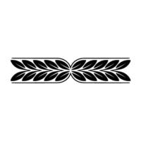 Elegant Botanical Border, Black Leaves On White, Minimalist vector