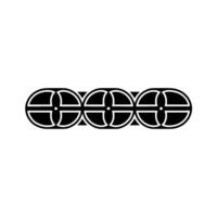 Minimalist Geometric Border In Black And White - Element vector