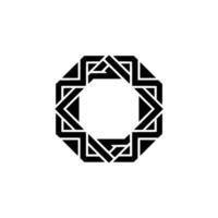 Geometric Black Octagon, Minimalist On White Background vector