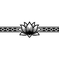 Minimalist Lotus With Geometric Border vector