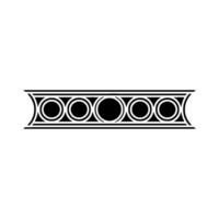 Minimalist Geometric Border With Circles, Black White vector