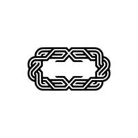 Modern Minimalist Braided Geometric Frame On Light Background vector