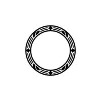 Minimalist Black Circle Ornament On White Background vector