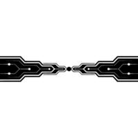 Abstract Circuit Board Connecting Elements, Minimalist Black And White vector
