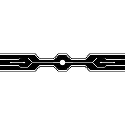 Abstract Circuit Board Element In Black And White Modern Tech Style