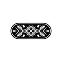 Minimalist Snowflake Ornament, Winter On White vector