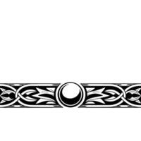 Elegant Black And White Ornamental Border On White Background - Decorative vector