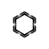 Geometric Hexagon, Modern Black White, Template vector