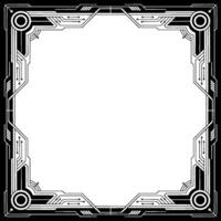 Decotech Frame Geometric Border With Circuitry Elements vector