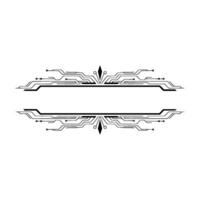Techinspired Frame Geometric Circuitry On White vector