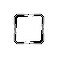 Futuristic Tech Square Frame On White, Minimalist vector