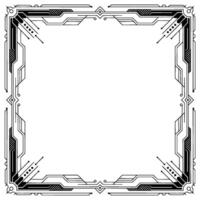 Geometric Art Deco Frame Black White Decorative Border vector