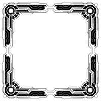 Futuristic Tech Frame Geometric Border For Uiux, Posters, Templates vector