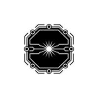 Futuristic Circuitry With Radiant Star, Minimalist Tech vector