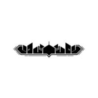 Abstract Geometric Cityscape In Minimalist Style vector