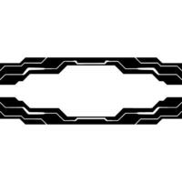 Futuristic Tech Frame Black And White Cyberpunk vector