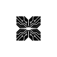 Abstract Circuit Board Minimalist Tech With Light Burst Effect vector