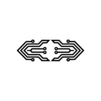 Minimalist Circuit Board, Symmetric Technology vector