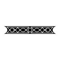 Elegant Geometric Border Ornament Black And White, Seamless Element vector
