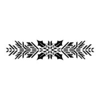 Geometric Holiday Border Black Snowflake And Holly vector