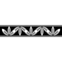 Elegant Black And White Leaf Border, Minimalist vector