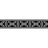 Abstract Black White Ornamental Border On White Backdrop vector
