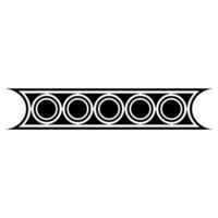 Minimalist Geometric Border Black White Circular vector