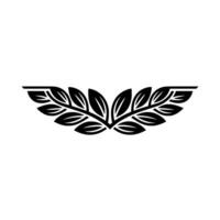 Black And White Leaf Crest Minimalist For Branding vector