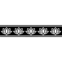Elegant Lotus Border Modern, Monochrome, Decorative Element vector