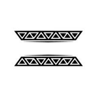 Geometric Aztecinspired Border Elements On White vector