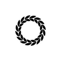Black Laurel Wreath On White Minimalist Symbol Of Victory vector