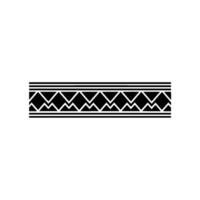 Geometric Border Monochrome Aztecinspired Pattern vector
