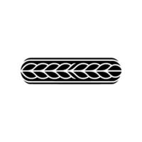 Minimalist Braided Leaf Pattern On White Background vector