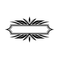 Elegant Art Deco Frame With Leaf Accents On Light Background vector