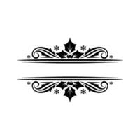 Elegant Christmas Holly Snowflake With Text Space vector