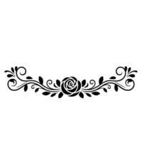 Elegant Black Floral Scroll Ornament On White Background vector