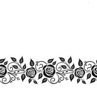 Elegant Black Rose Border With Frame Floral Invitation vector