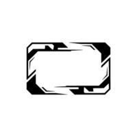 Futuristic Tech Frame Geometric Black White Element vector