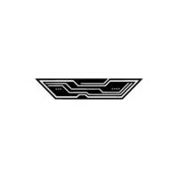 Geometric Circuit Board In Minimalist Black And White vector