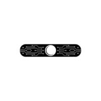 Tech Button Abstract Circuitry White Circle On Neutral Background vector