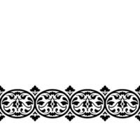 Elegant Black White Ornamental Border Seamless Pattern vector