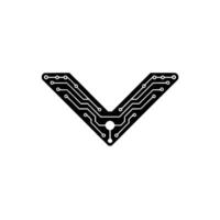 Modern Circuit Board Shape Tech, Minimalist vector