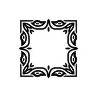 Minimalist Ornamental Frame, Geometric Floral On White vector