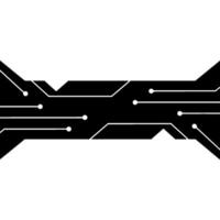 Abstract Circuit Board In Black And White - Technology vector