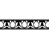 Elegant Black And White Floral Border, Decorative Pattern vector