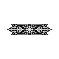 Minimalist Winter Ornament With Snowflake, Decorative Border vector