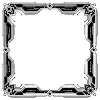 Futuristic Tech Frame Black And White Circuitry vector
