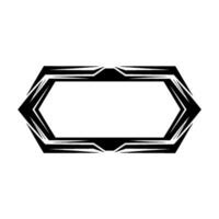Geometric Decorative Frame Modern Black And White Element vector