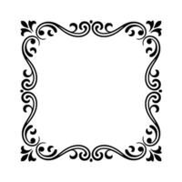 Elegant Black Ornamental Frame On White, Decorative Border vector